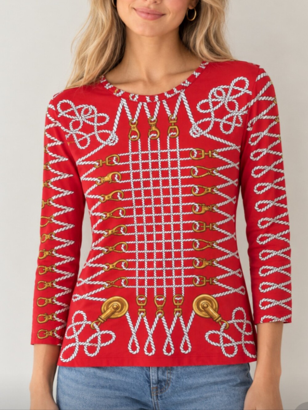 J. McLaughlin Rope Print Catalina Cloth Shirt